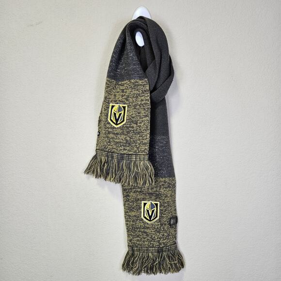 '47 Brand NHL Las Vegas Golden Knights Knit Scarf Fringed Hockey Winter Brown - Picture 11 of 11